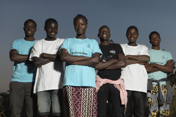 Volunteer in Mozambique. Community volunteers - part of Cyclone Idai response.