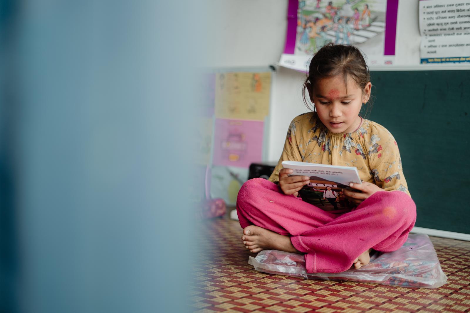 Purnima Budha (9) attending learning hub operated by Empowering a New Generation of Adolescent Girls with Education (ENGAGE) project in Baijanath- 1, Chisapani, Banke.