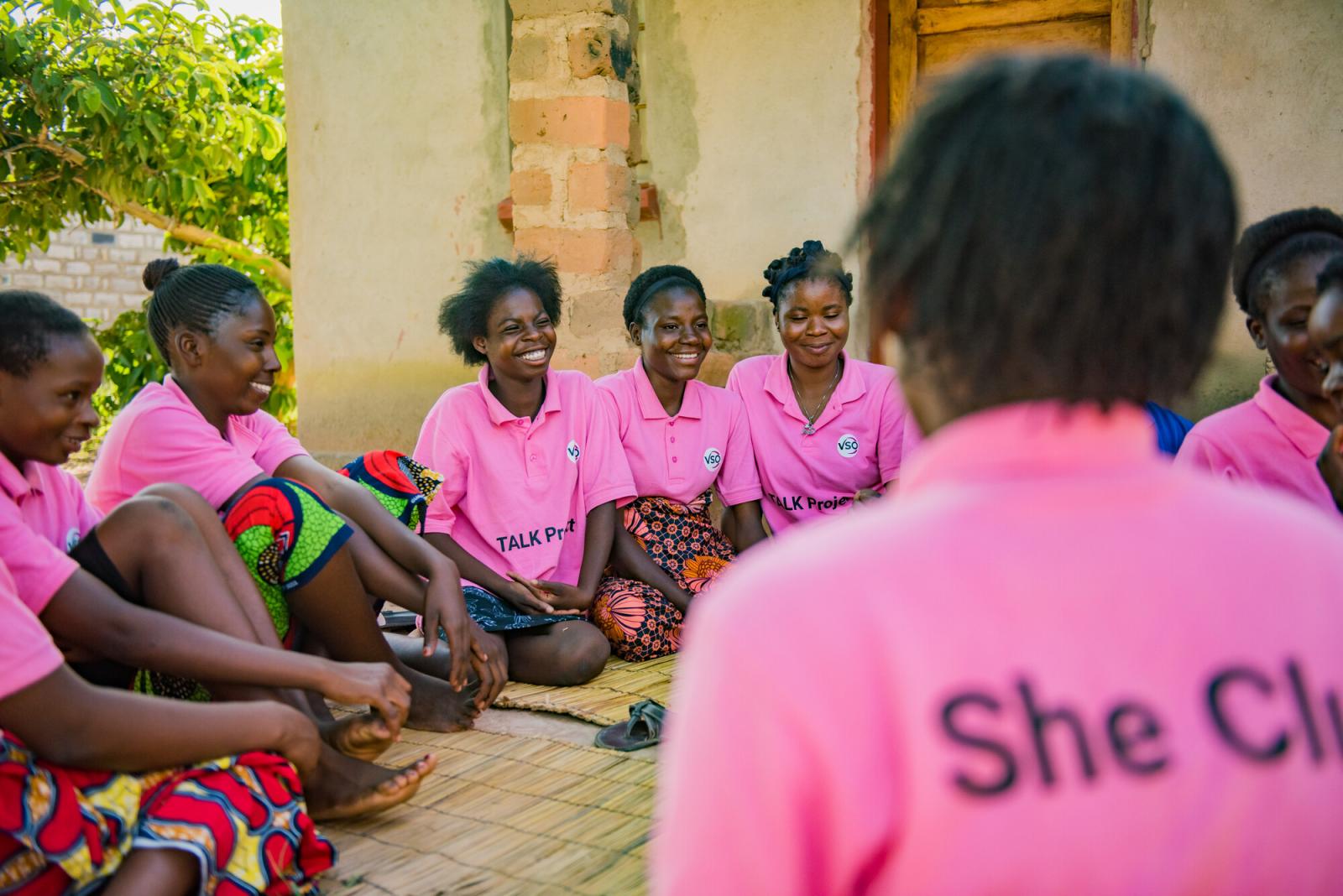 Girls safe space meeting Zambia