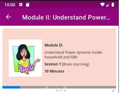 A course on gender based violence on the VSO SCHOOL app