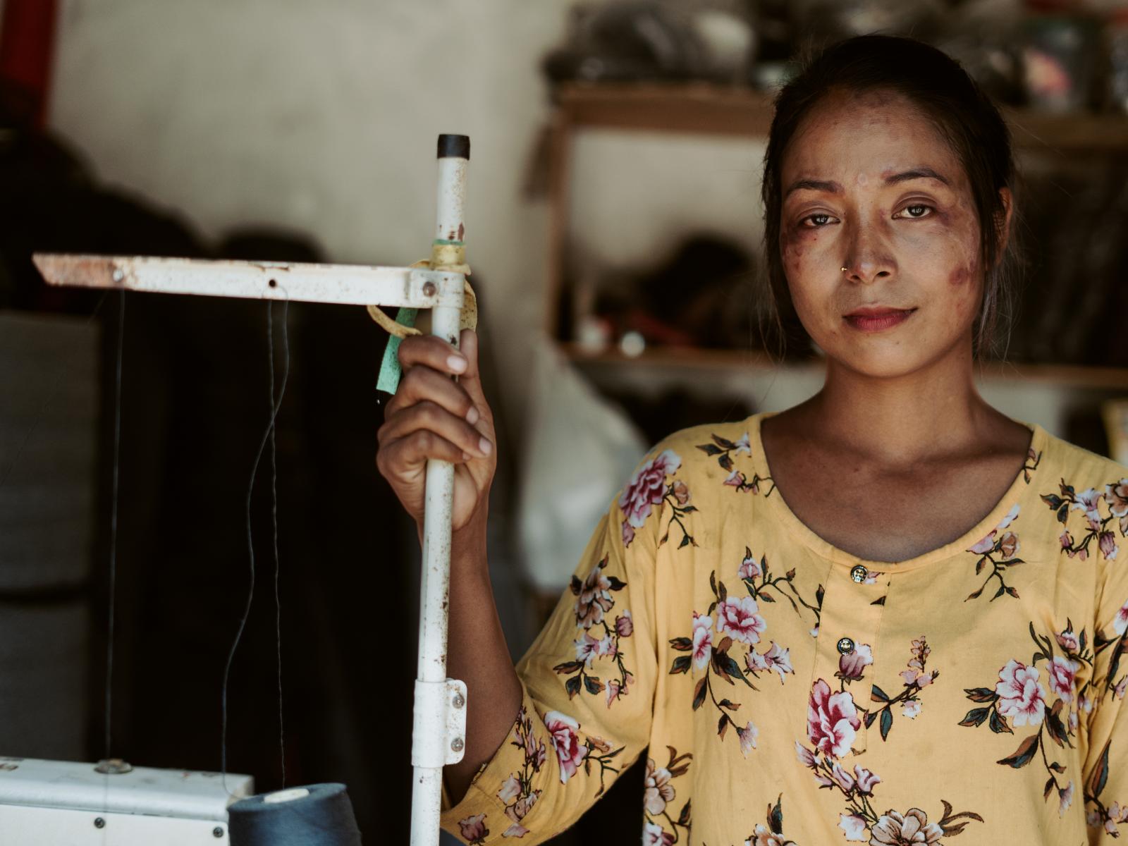 Aasha in her workshop.