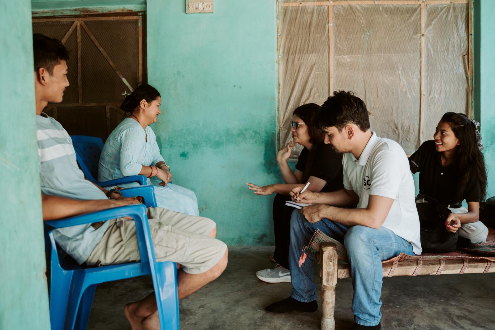 Raj holds a couple session with a fellow volunteer