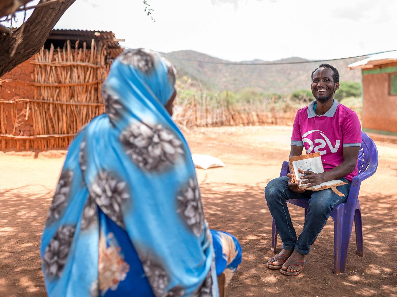 Siad, a VSO community volunteer in his community in Kenya.