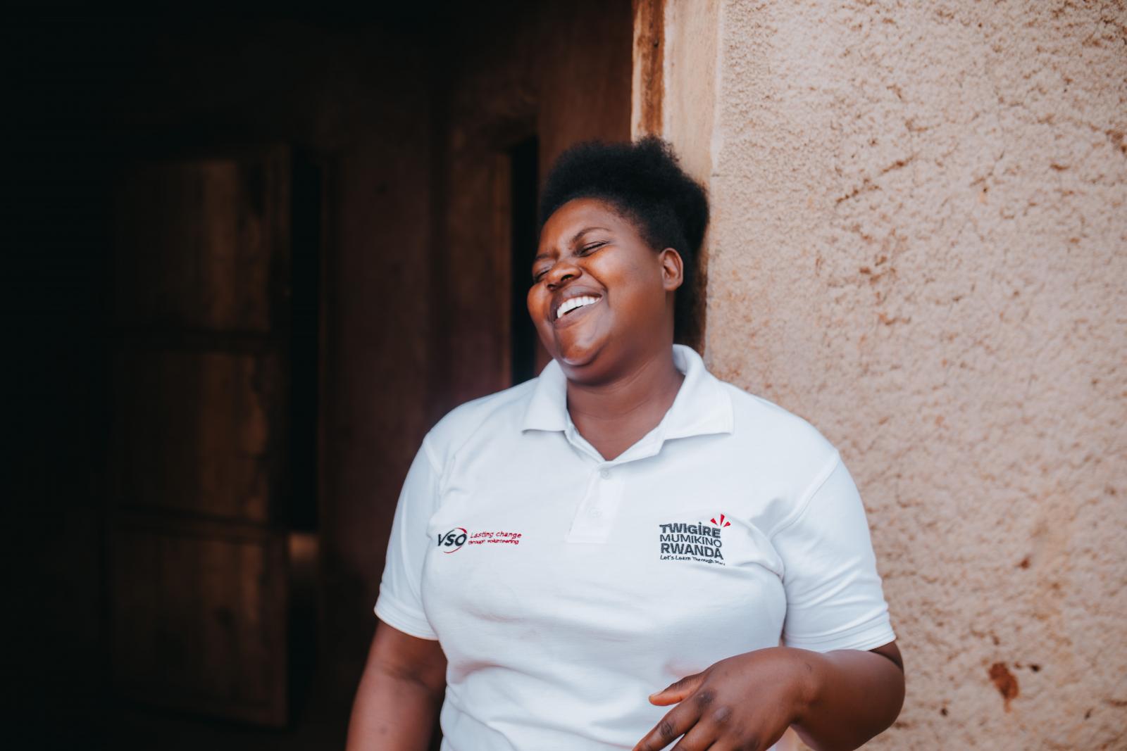 Diane Uwamahirwe a VSO National Volunteering working as a Special needs Education Coordinator in The Kigali and Easter province zone during home visits