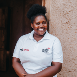 Diane Uwamahirwe, a national volunteer working in Rwanda