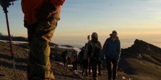 VSO supporters trekking mount Kilimajaro