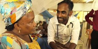Volunteer Dr Kiran Cheedella in Sierra Leone