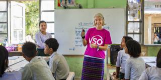 VSO education volunteer Ana Paula Pinto in Myanmar