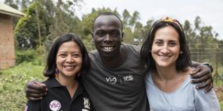 Long-term volunteer Rea Torres, ICS team leader Torom Justus and SAP corporate volunteer Nadja Attianeze Barreto