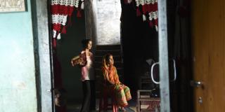 Little Sister Anjali Patel at home with her mother Munni Devi Patel 