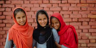 Group of school girls