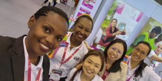 Brown with fellow VSO ambassadors