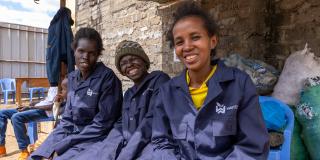 Waste pickers in PPE