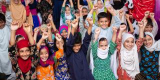 Happy school children