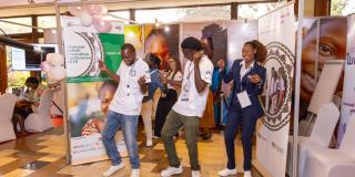 Dancing volunteers