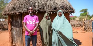 Haway with her daugther Fatima* and community volunteer Siad working to build peace IPDHE project on the Kenya Ethiopia border