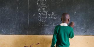 A student answers a question during a lesson about relatives and family in English class at Hamugongo Primary School in Kagera, Tanzania. A student answers a question during a lesson about relatives and family in English class at Hamugongo Primary School in Kagera, Tanzania.
