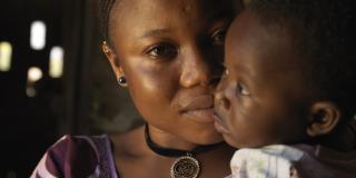 Zainab Boima, 17, and her baby boy Abubecka