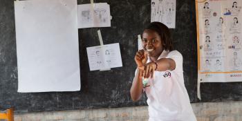 A student at Umutara School for the Deaf