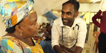 Volunteer Dr Kiran Cheedella in Sierra Leone