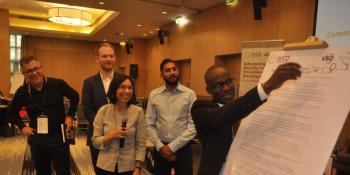 Fred Sadia, Secretary and National Coordinator at Volunteer Involving Organizations Society - Kenya, signs the Kigali Declaration at IVCO 2019