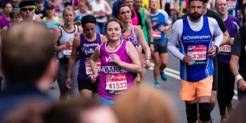 VSO supporter Marie mid-marathon, raising money for VSO