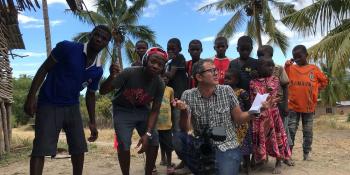Communications volunteer Justin Spray on assignment in Tanzania