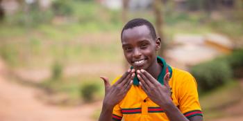 Sakindi Frank, a student from at Umutara School for Deaf children.