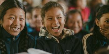 Students in class in Nepal