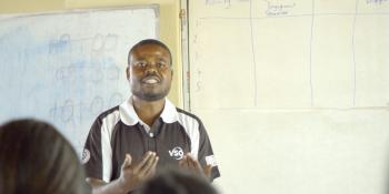 A national volunteer, gives training about legal rights of women in Zimbabwe.