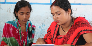 Dhanmati, volunteer big sister with her little sister