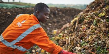 Man at landfill site