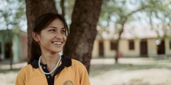 Smiling school girl