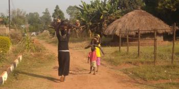 Dusty street in Gulu, Uganda