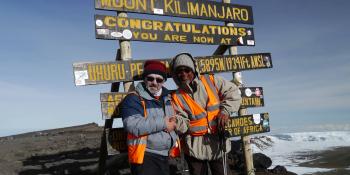 Keith Davies at Uhuru Peak, the top of Mount Kilimanjaro Keith Davies at Uhuru Peak, the top of Mount Kilimanjaro