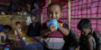 Rohingya children play with the toys donated by VSO Rohingya children play with the toys donated by VSO
