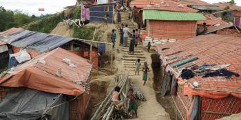Image of Rohingya refugee camp, Cox's Bazar, Bangladesh showing housing structures Image of Rohingya refugee camp, Cox's Bazar, Bangladesh showing housing structures