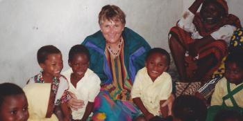 Volunteer Mira Howard visiting a primary school in Namibia