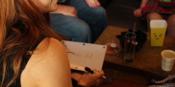A girl participating in a fundraising quiz