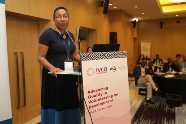 Alicia Herbert, DFID, speaking at IVCO