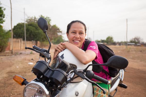 The schools and communities Mary worked with were remote. She relied on her motorbike to get around.