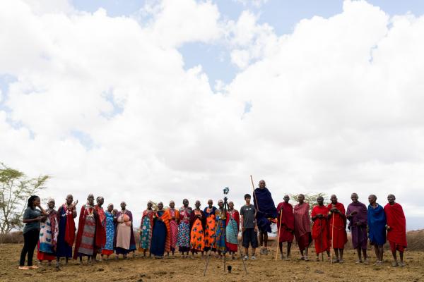Staff members from VSO Kenya together with volunteers on a communications project