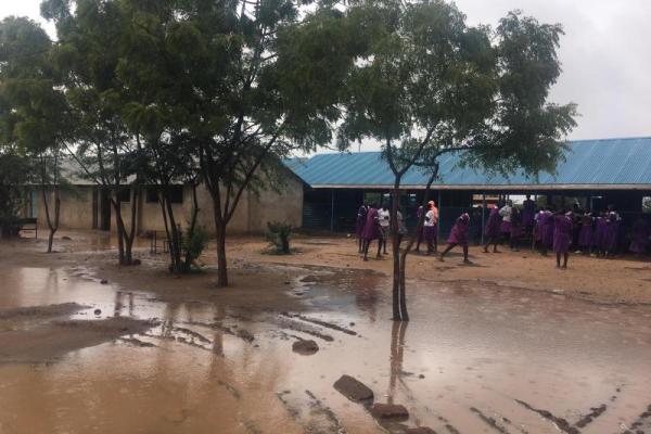 One of the schools – seen here affected by flooding.