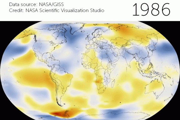 Global warming data visualization from NASA