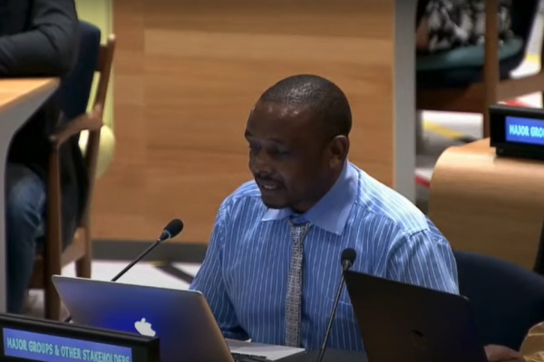 Mwangi Waituru, VSO’s Regional Advocacy Advisor, addressing the UN on the development of the post-2015 agenda for the SDGs