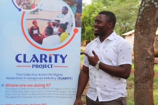 Photunatus Nyundo, national volunteer, on the CLARITY project in Tanzania