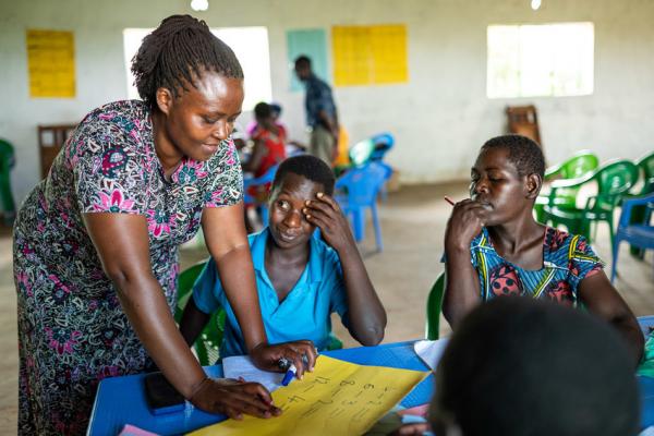A maths class at Koromangucha catch-up centre, Migori, southwest Kenya.