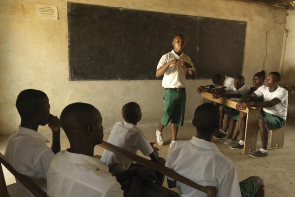 Kyifolo Just, 17 years old, part of the Boy’s Club at Luke’s Commercial School in Kenema.