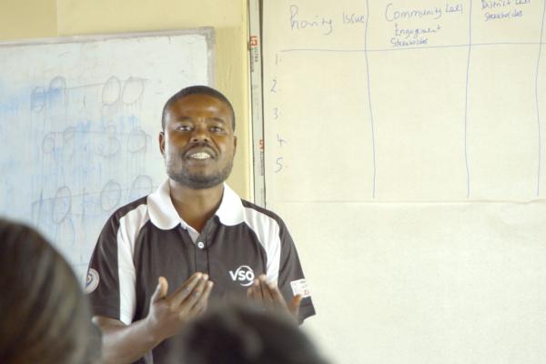 A national volunteer, gives training about legal rights of women in Zimbabwe.