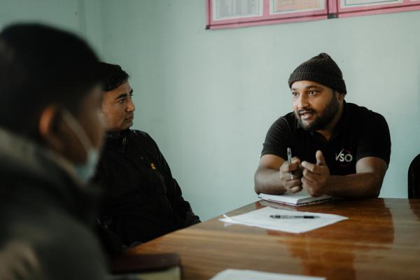 Nitin (National Volunteer) with colleagues from Handicap International